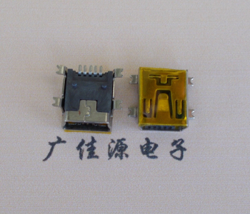 谢岗镇MINI USB 5P 接口 母座 全贴带麦拉 高9.6带0.9柱子