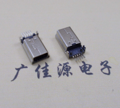 谢岗镇MINI USB公头 5pin端子贴板带柱 10.7mm体长