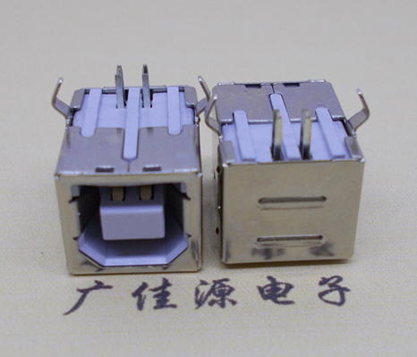 谢岗镇USB BF90度母座 打印机接口 卧式插板DIP白胶