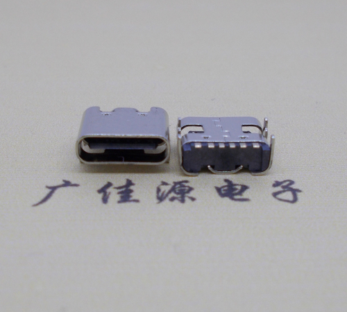 谢岗镇卧式Type-C6P母座四脚插SMT板上型无弹