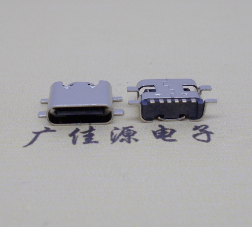 谢岗镇Type-C6P母座四脚全贴无弹片连接器
