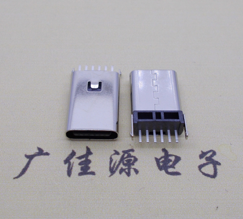 谢岗镇铆合c型接口type c6p母座立式两脚插6pin针脚直插