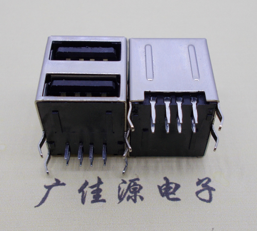 谢岗镇 usb 2.0双层接口A母90°全包胶黑胶