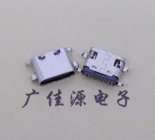 谢岗镇type c16p沉板母座破板0.8mm/1.0mm/1.2mm/1.6mm四脚插板端子SMT总体长度L=6.5mm