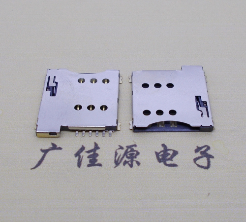 谢岗镇手机自弹卡座 MICRO SIM 1.35H 6P PUSH卡座连接器