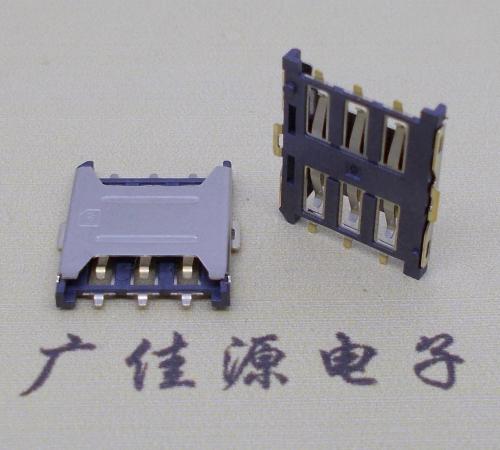 谢岗镇厂家销售NANO SIM卡座 1.35H 6P微卡 插拔手机卡槽连接器