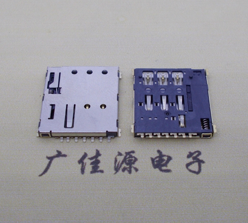 谢岗镇NANO SIM 自弹式卡座 1.37H 带CD测试7Pin 手机卡座连接器